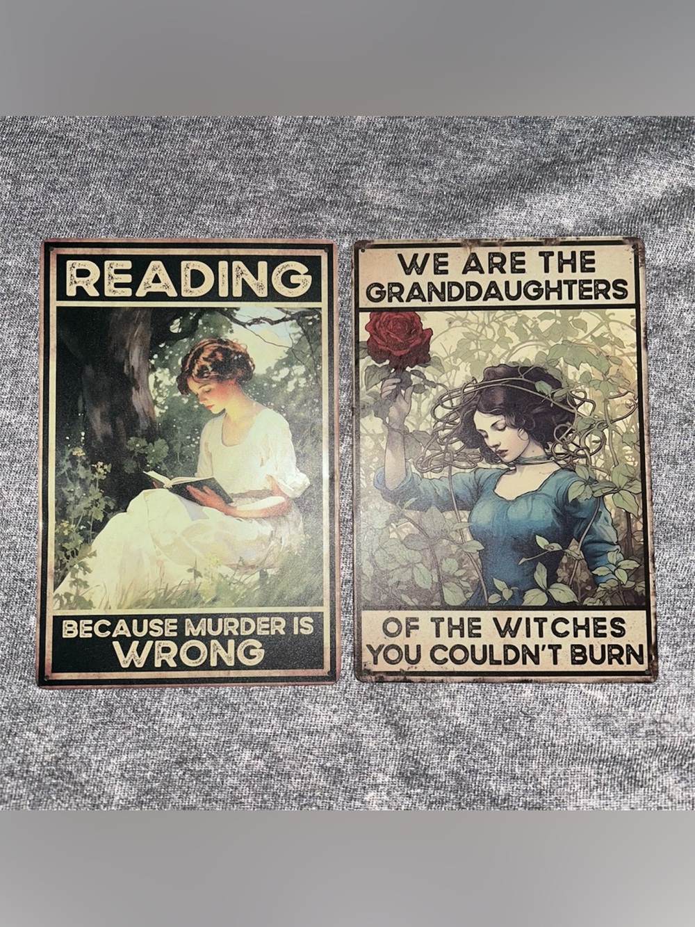 Cottagecore Metal Wall Signs x2